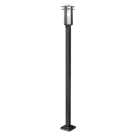 Abbey Outdoor Post Light, Black & Matte Opal